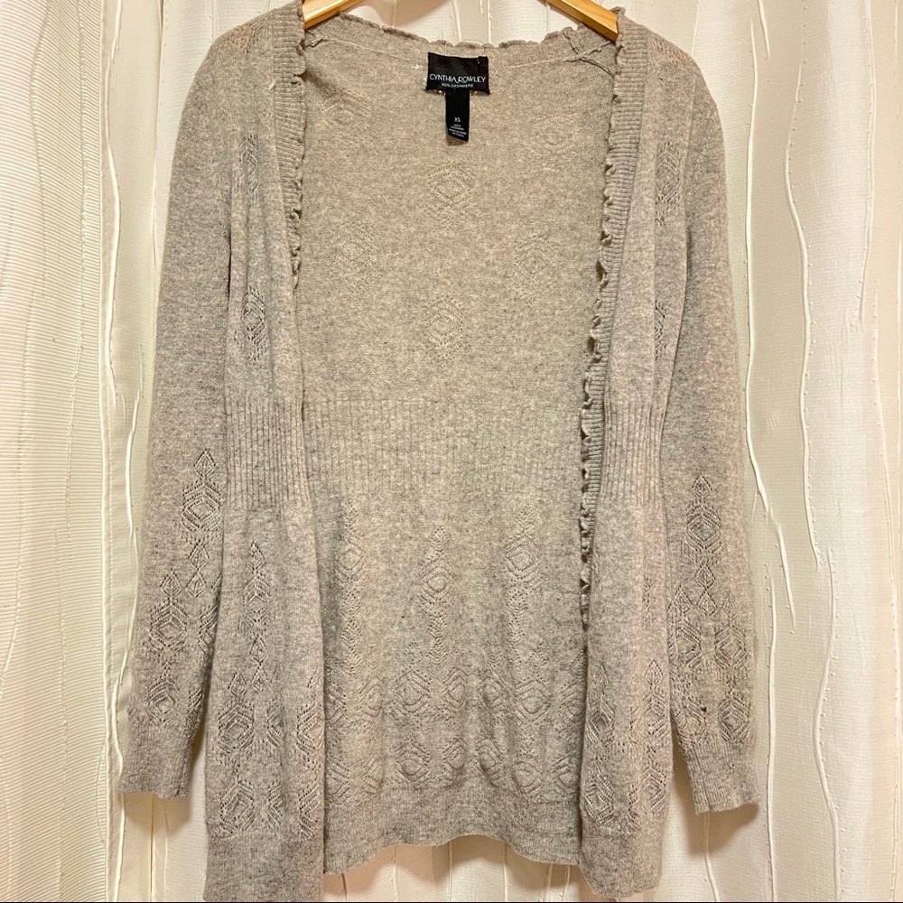 Cynthia Rowley Gray Cashmere Cardigan. Size XS.